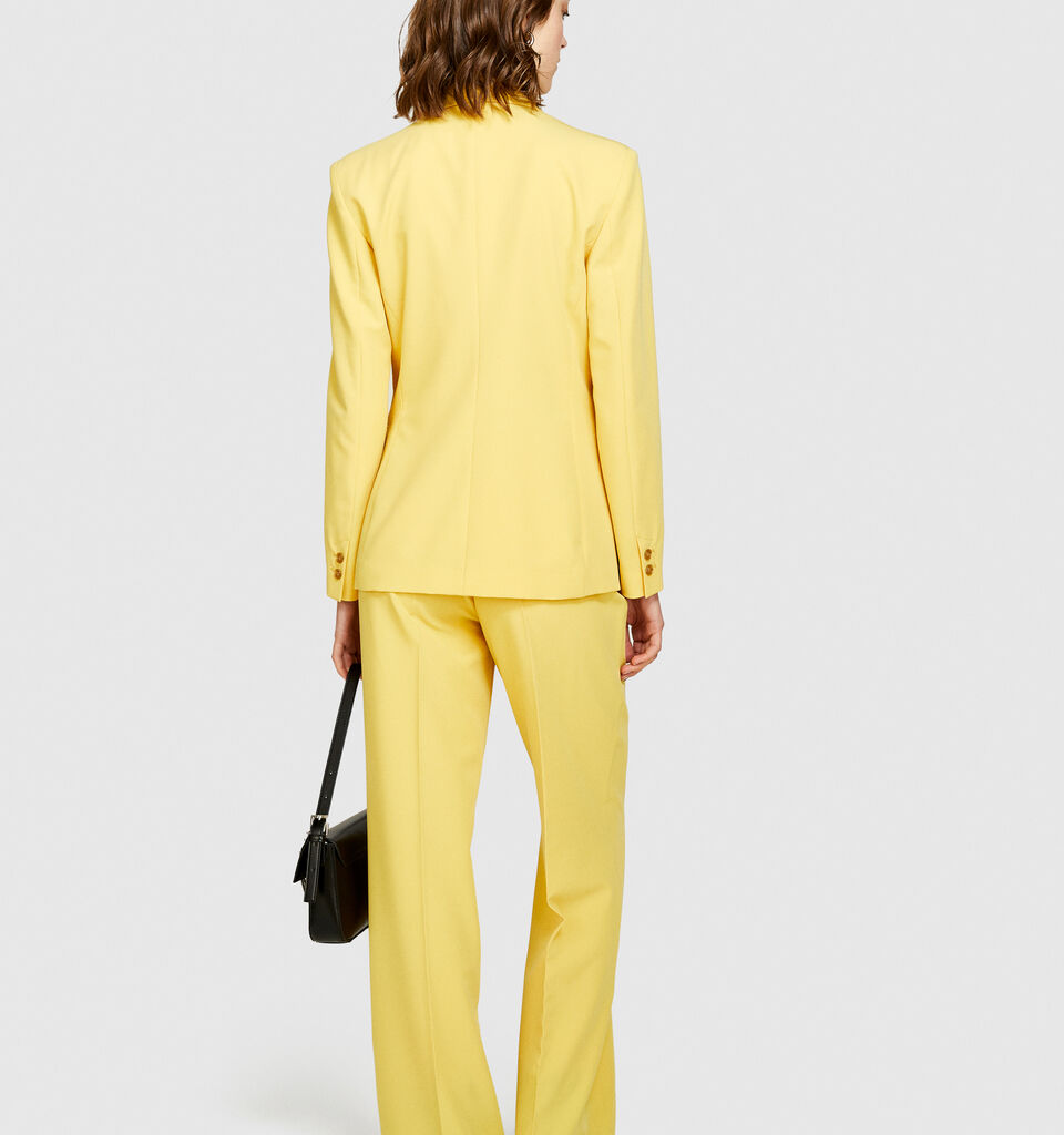 Double-breasted slim fit blazer - women's blazers - Yellow | Sisley image number 3